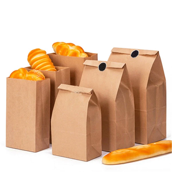Custom Cheap Food Packaging Brown Kraft Paper Bag Wholesale Custom
