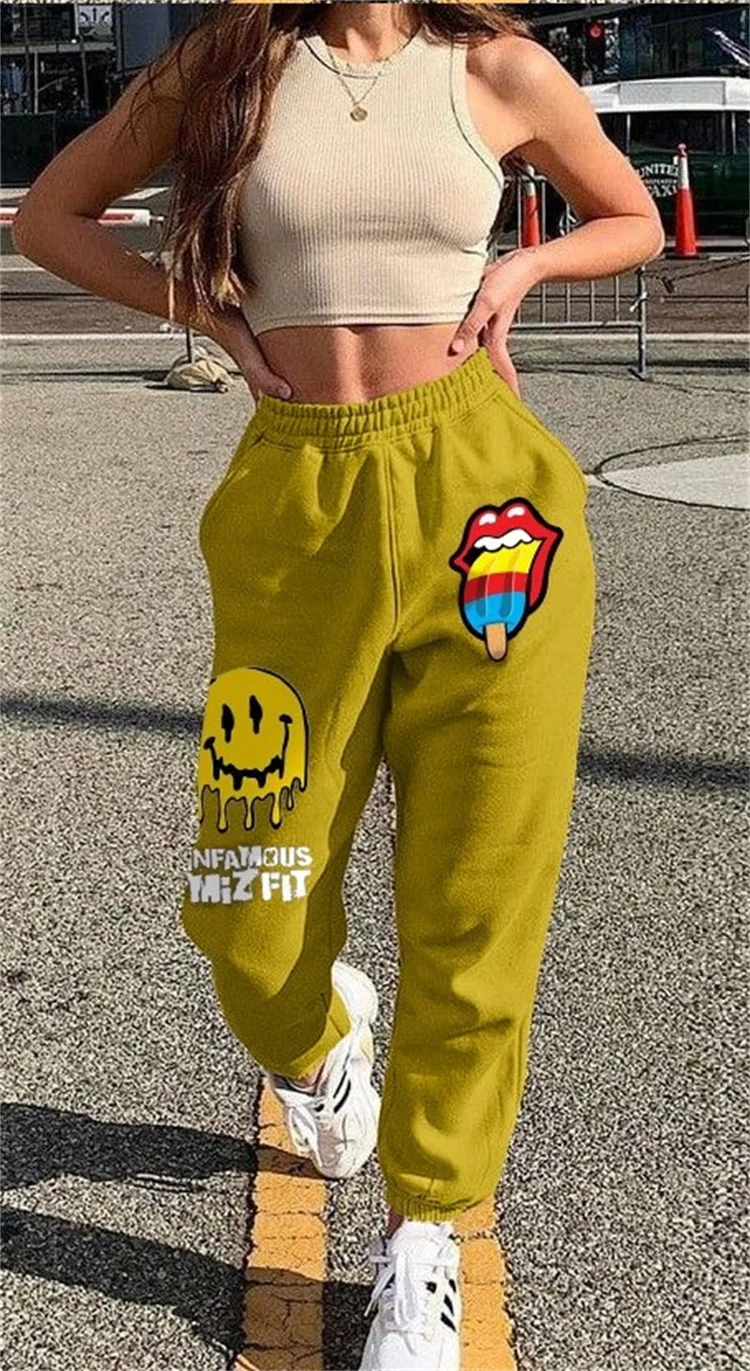 discount 83% WOMEN FASHION Trousers Tracksuit and joggers Straight NoName tracksuit and joggers Yellow M 