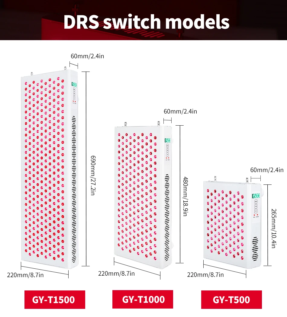 Pain Relief 630Nm 660Nm 850Nm Led Red Therapy Panel With Stand