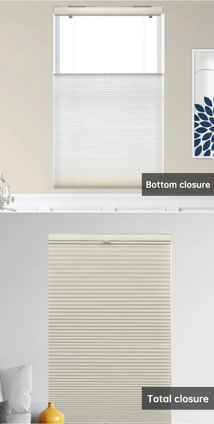Top Down Bottom Up Automatic Honeycomb Blinds Cordless Vision Blackout ...