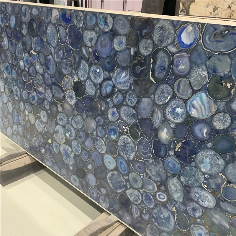 product beautiful backlit blue agate stone semi precious stone gemstone slabs for vanity top-2