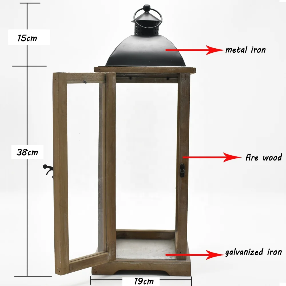 Lanterne En Bois Pour Bougies - Style Vintage - Pour Intérieur Et Extérieur - Décoration D'ambiance - 9