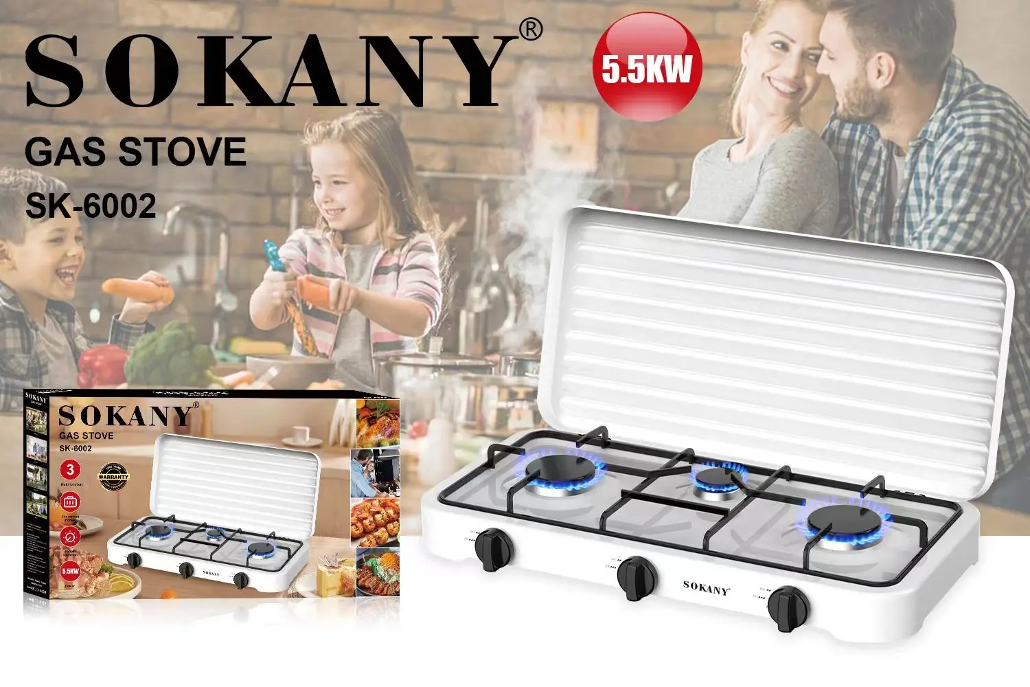 Sokany 6003 Gas Cooker Type Outdoor Portable Gas Stove Camping