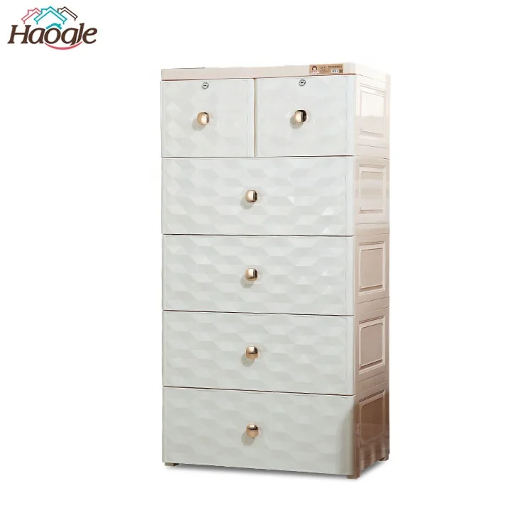 European Style Wardrobe Storage Drawer With Wheels PP Plastic Living Room Furniture Bedroom Set Kids Cabinet