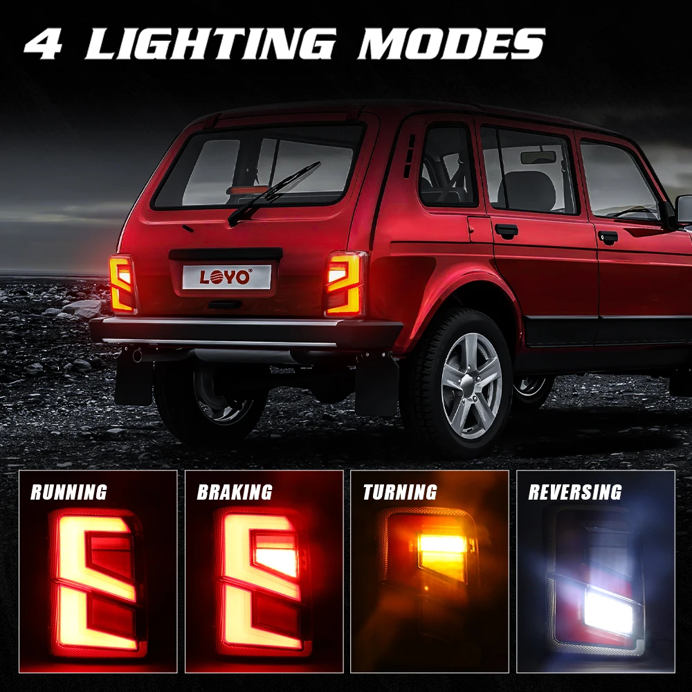 The Latest Style Led Tail Light for Lada Niva 4x4 LED Brake Tail Running Reversing Brake Lights Ralay Rear Signal Reverse Lamps