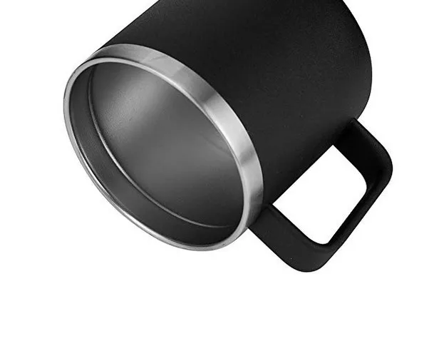 Hot Selling 12oz Customized Travel Double Wall Vacuum Insulation Thermal  Stainless Steel Coffee Cup With Handle