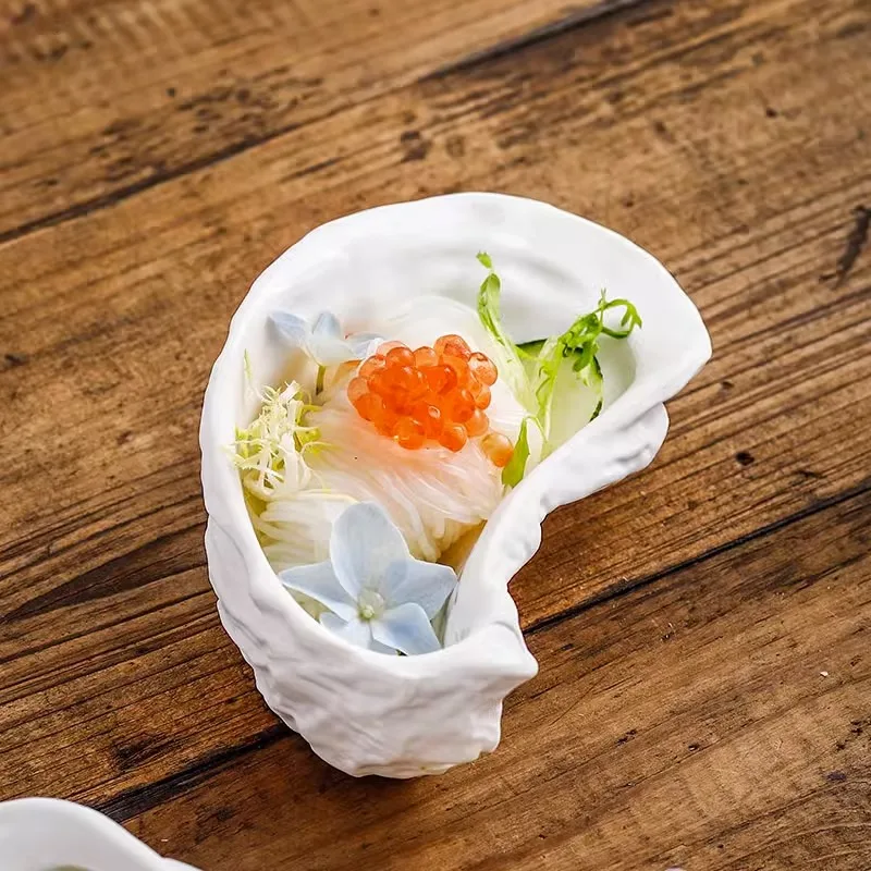 Chaoda-platos de cerámica con forma de concha, cocina Molecular de