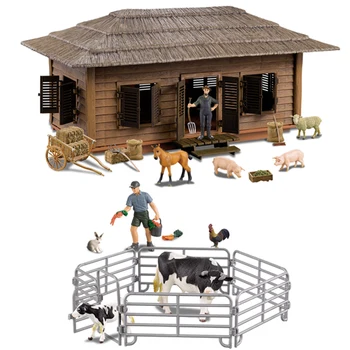 Farm animal model toys diy series multi styles mixed funny farm animal toys figures with accessories