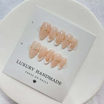 wholesale hand painted gel acrylic tips beautiful luxury custom high quality handmade Press On Nails