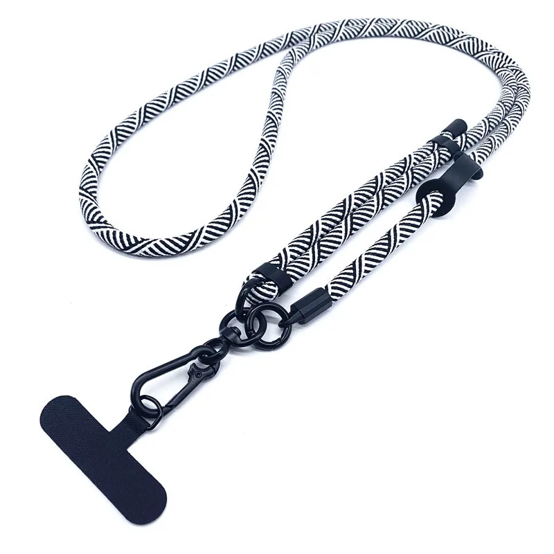High Quality Polyester Round Rope with Adjustable 7mm Phone Neck Strap Lanyard with Logo Customization