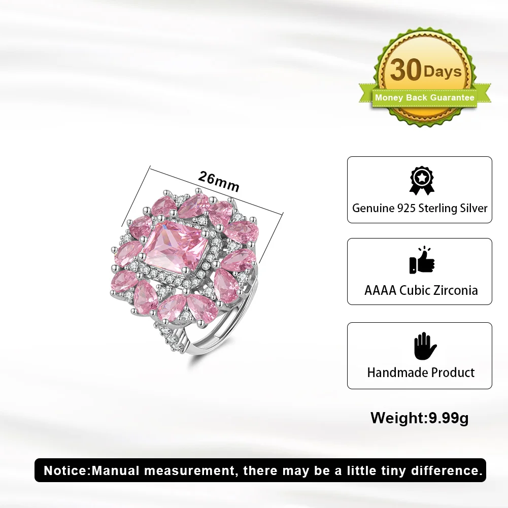 RINNTIN LZR25 Luxury Jewelry - Exquisite Pink Zircon Ring