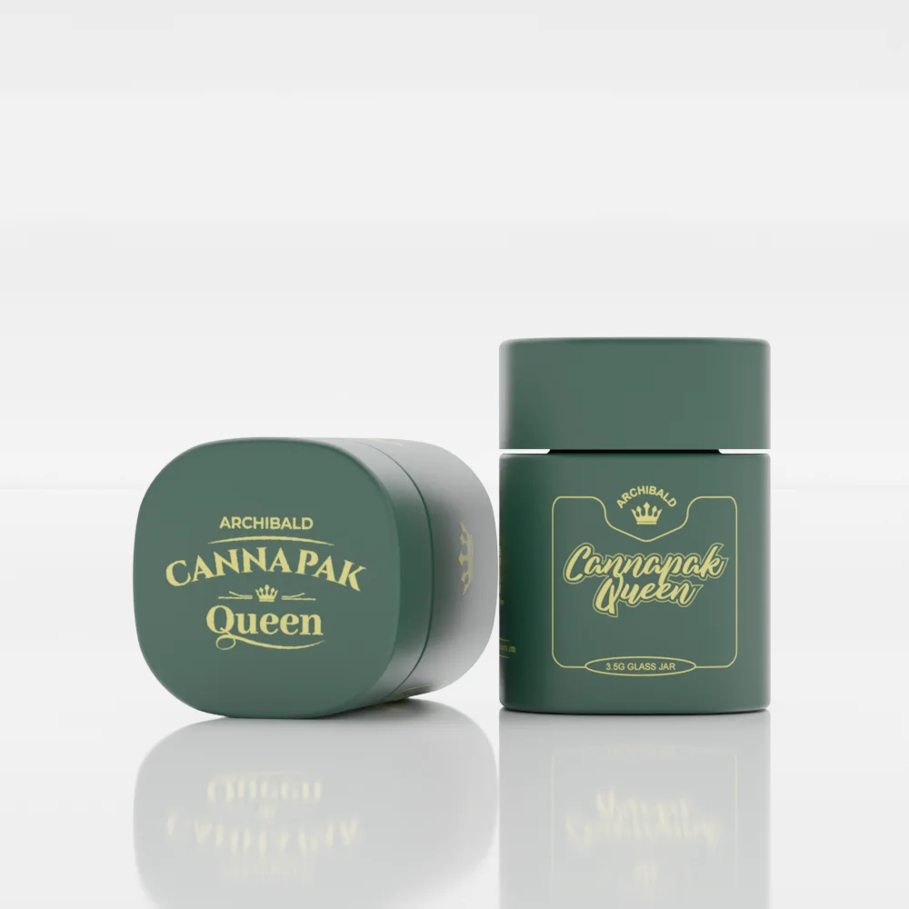 Archibald Custom Label Glass Packaging Jars 3.5g Honey Jars Glass Unique 90ml Square Jars for Spices Tobacco Herb Extracts