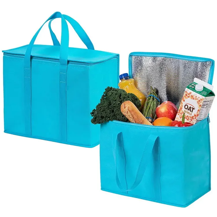 Custom Aluminum Foil Reusable Non Woven Grocery Picnic Bag Thermal