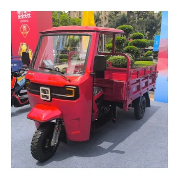 Three Wheel Petrol Engine Dump Tricycle for Adults with Roof / Zongshen Gasoline Motor Motorized Cargo Truck Tricycle Motorcycle