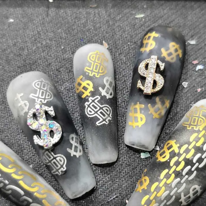 Dollar Nail Art Charms With Rhinestones,alloy Money Nail Art