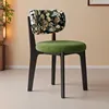 Black+floral cloth backrest+fruit green cloth cushion