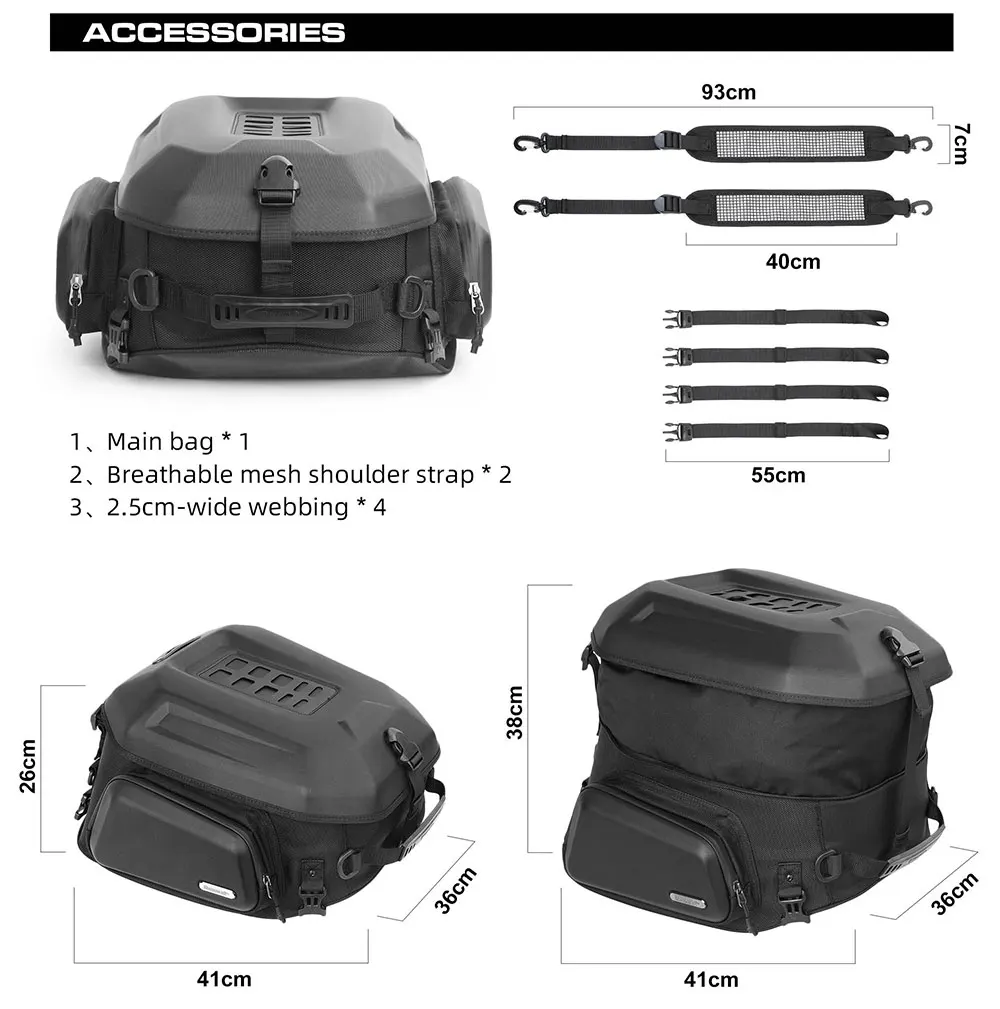 Rhinowalk Waterproof Motorcycle Tail Bag Cargo Bag Top Case Buy