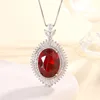 Red corundum pendant with chain