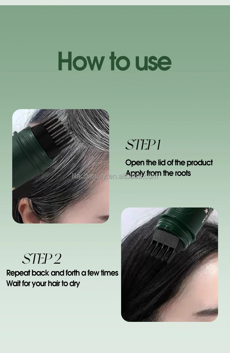 QXQY Hair Color Touch-Up Stick Natural Gray Hair Coverage  Lightweight Portable  2-in-1 Hair Color Touch-Up Stick with Comb