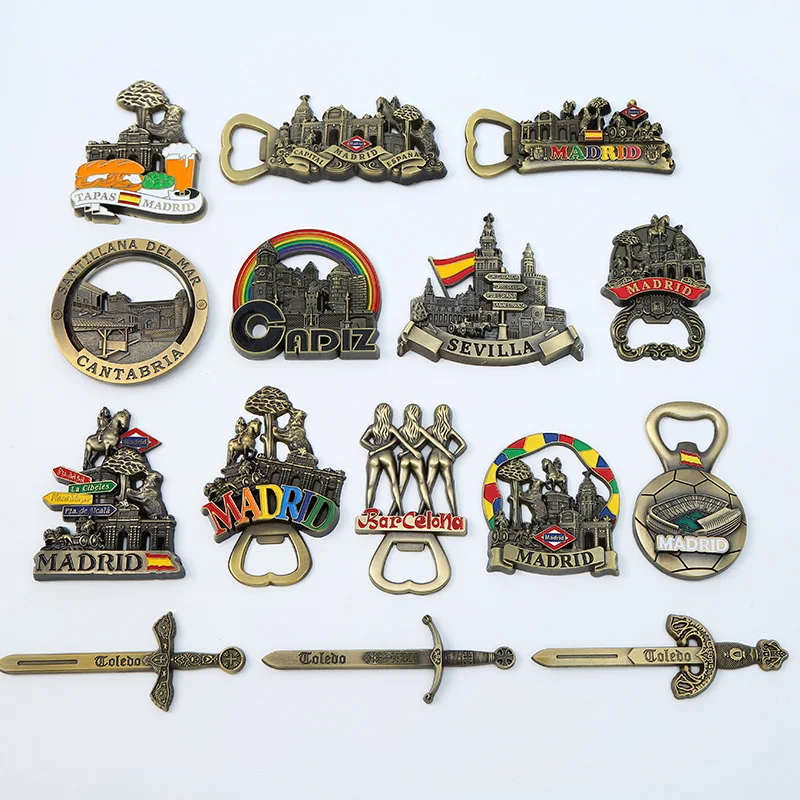 Magnete Da Frigorifero Con Apribottiglie Fuerteventura Spagna - Souvenir Turistico 4x6,5 Cm - Vetro E Metallo
