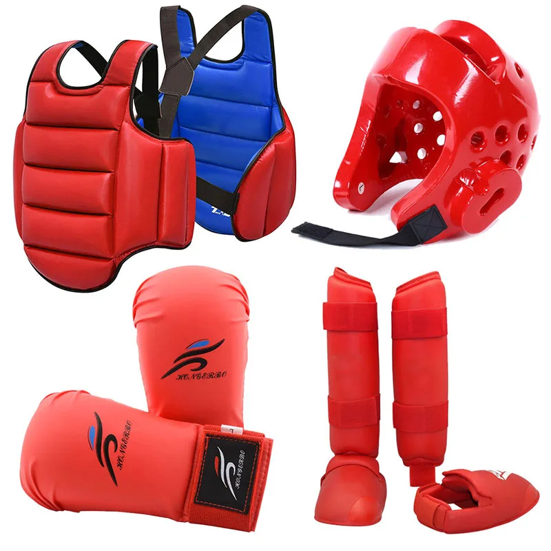 Karate Chest Protector Helmet Gloves Protectiontaekwondo Equipment Body Protection Taekwondo Sparring Kit