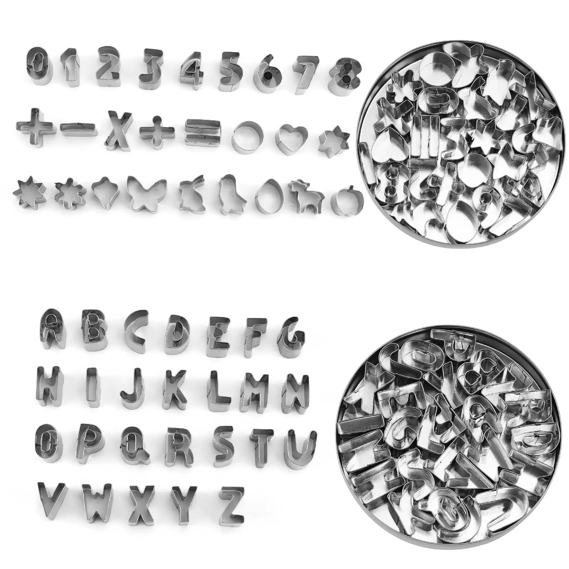 Stainless Steel Alphabet Letters Biscuit Cookies Cutters Molds Mini