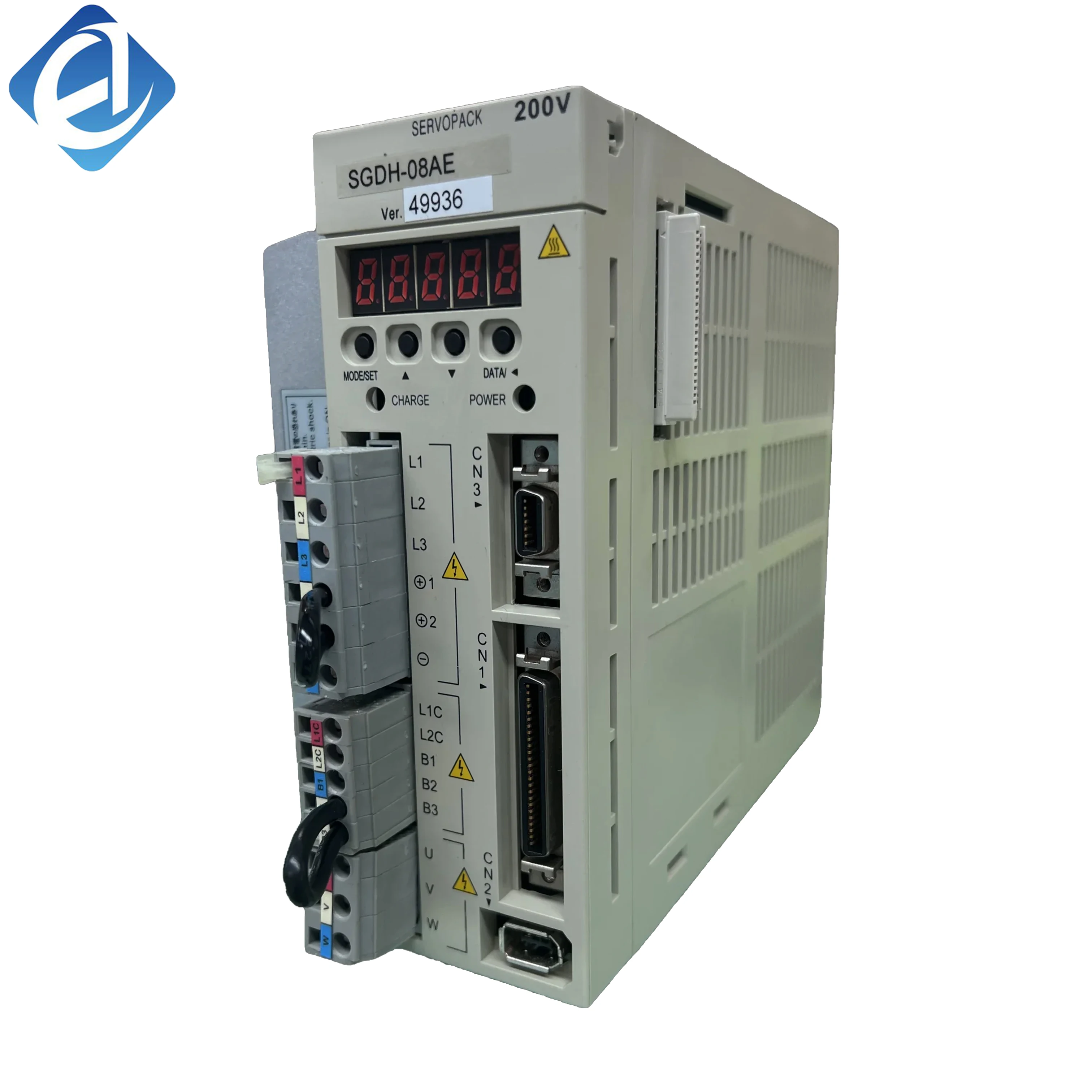 New Original SGDH-08AE Yaskawa SGDH series servo drive, paired with servo motors for high-precision position, speed and torque control in small industrial automation motion systems.