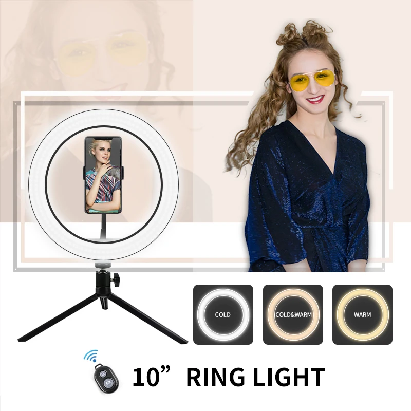 Anillo de Luz LED para fotografía, lámpara de selfi, USB, regulable, Aro de  Luz, trípode, Tik Tok