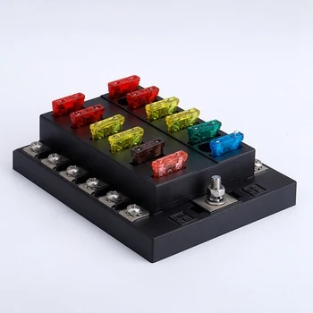 Universal 8 Way Covered 12v Circuit Blade Terminal Fuse Box With Led ...