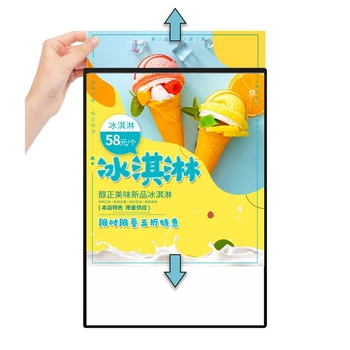 Led Advertising Menu Board Light Box High Brightness Aluminum Frame Glass Slim Led Poster Light Box