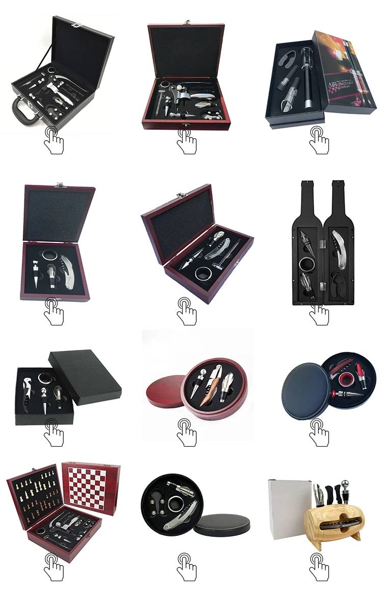 Personalized Bamboo Wooden Box 4 Pieces Bamboo Accessories Wine Bottle