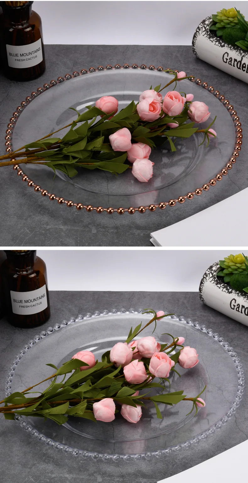 12.6inch Gold Silver Clear Beads Clear Pp Plastic Wedding Decorative