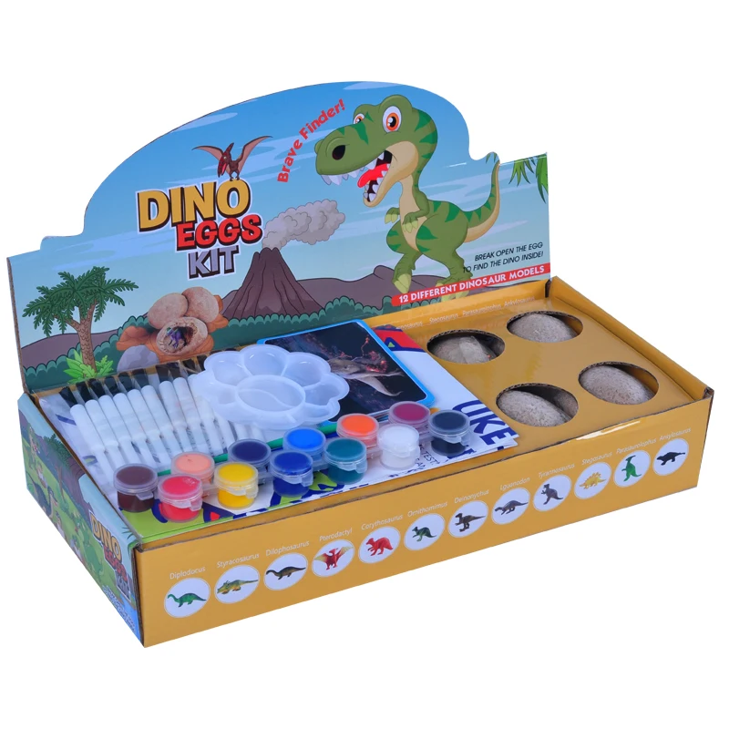 Dino Egg Dig Kit Sugoiti 12 Packs Dinosaur Eggs Dig and Discover Dinosaur Eggs Brinquedos incluindo 12 Dinossauros Diferentes
