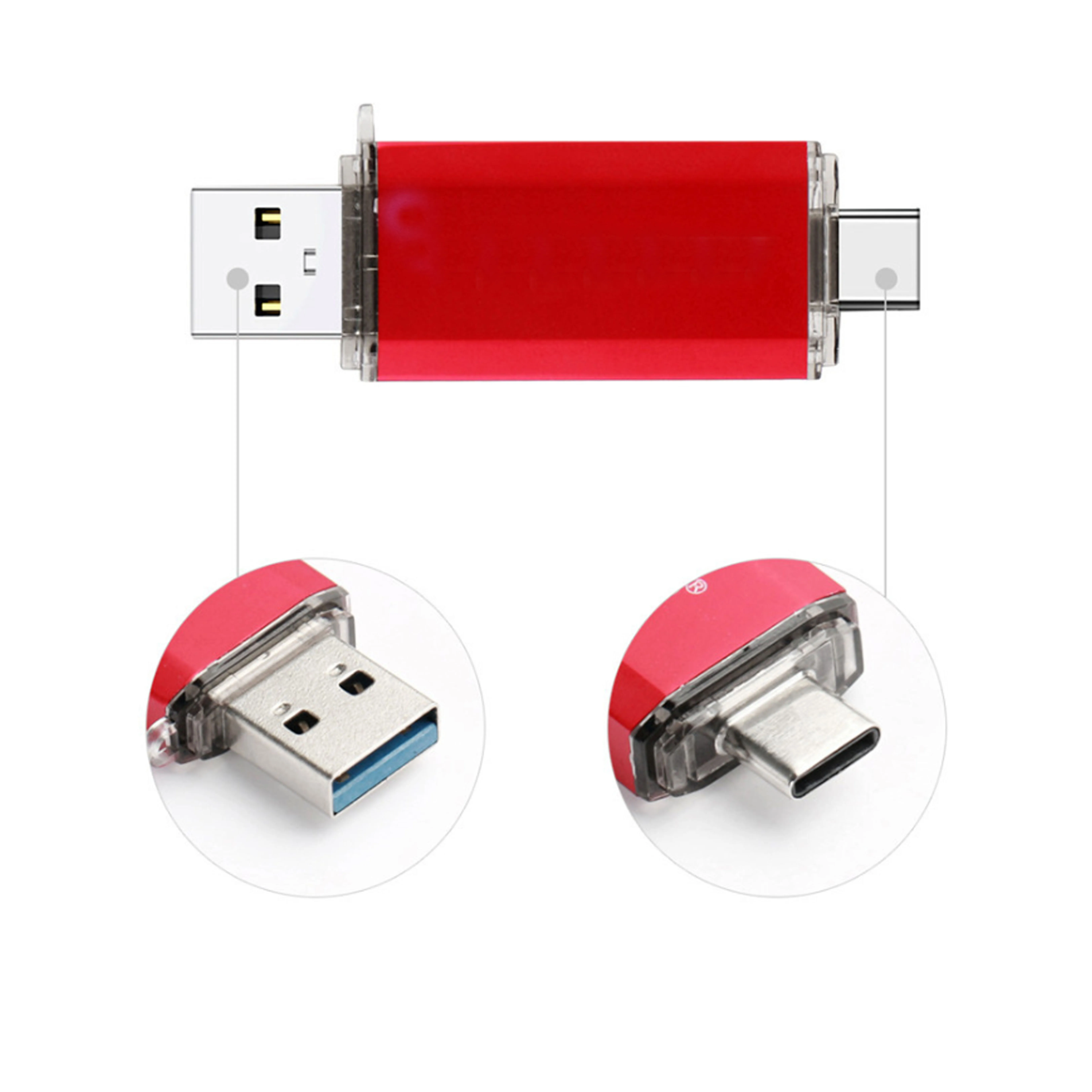 Factory custom high quality type-c USB Memory Stick 8gb 16gb 32gb 64gb 128gb OTG pen drive for cell phone - ANKUX.COM