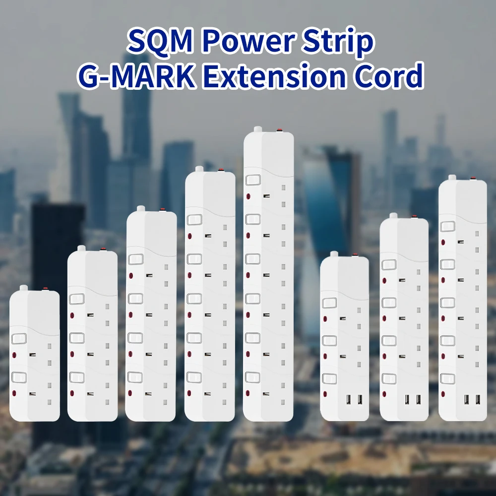 3025B USB SASO UK Extension Power Strip with USB Port for Saudi Arabia
