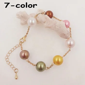 shell pearl bracelet hawaiian jewelry wholesale natural pearl bracelet gold 5 different color available for woman