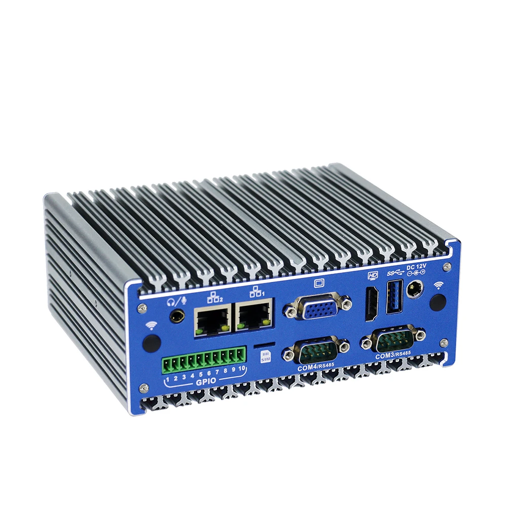 Mini PC Industrial com 2 Portas LAN e GPIO, Computador X86 para