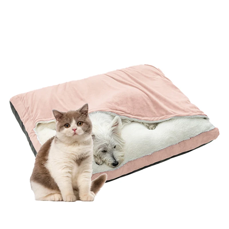 Pet supplies modern cute indestructible cama para gatos big faux fur xxl cat pet dog bed mat with cover