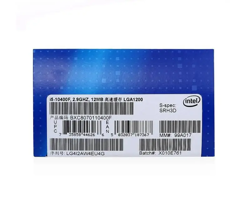 In-tel Core I5-10400F Processor (12M Cache, up to 4.30 GHz) FC-LGA14C, Tray or Boxed Cpu Desktop for Computer