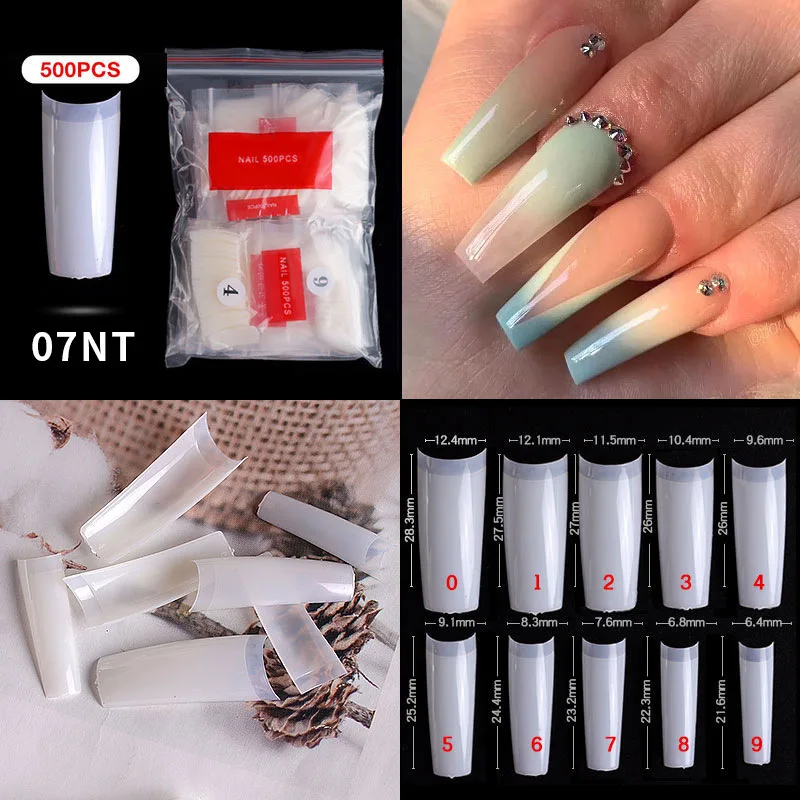 500pcs Natural Clear Full Half Cover French Style Short Long Toe Square Stiletto Coffin Almond Press On Nail Tips Buy Almond Nail Tips Stiletto Nail Tips French Nail Tips Product On Alibaba Com