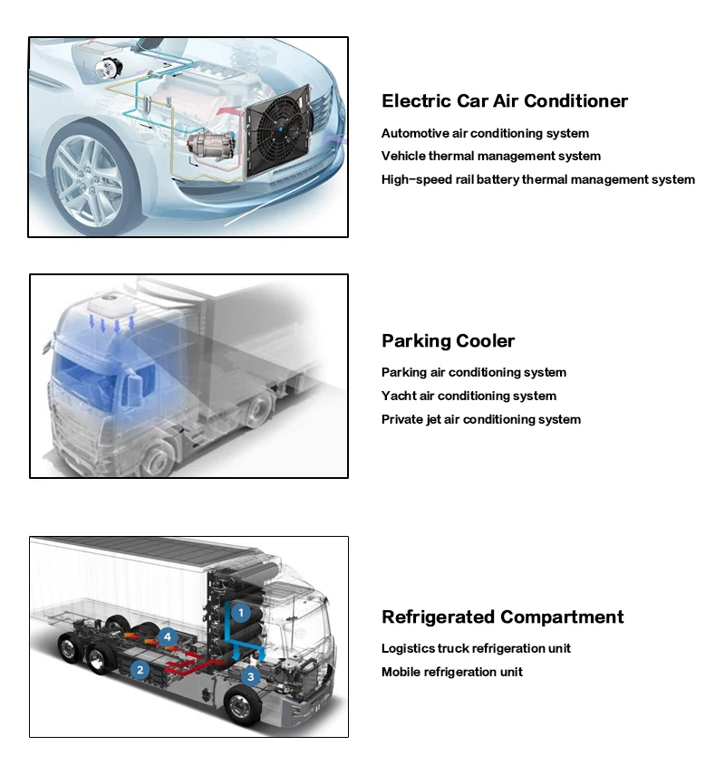 Universal Cars Vehicle Electric A/c 12v 24v 72v Compressor Automotive ...