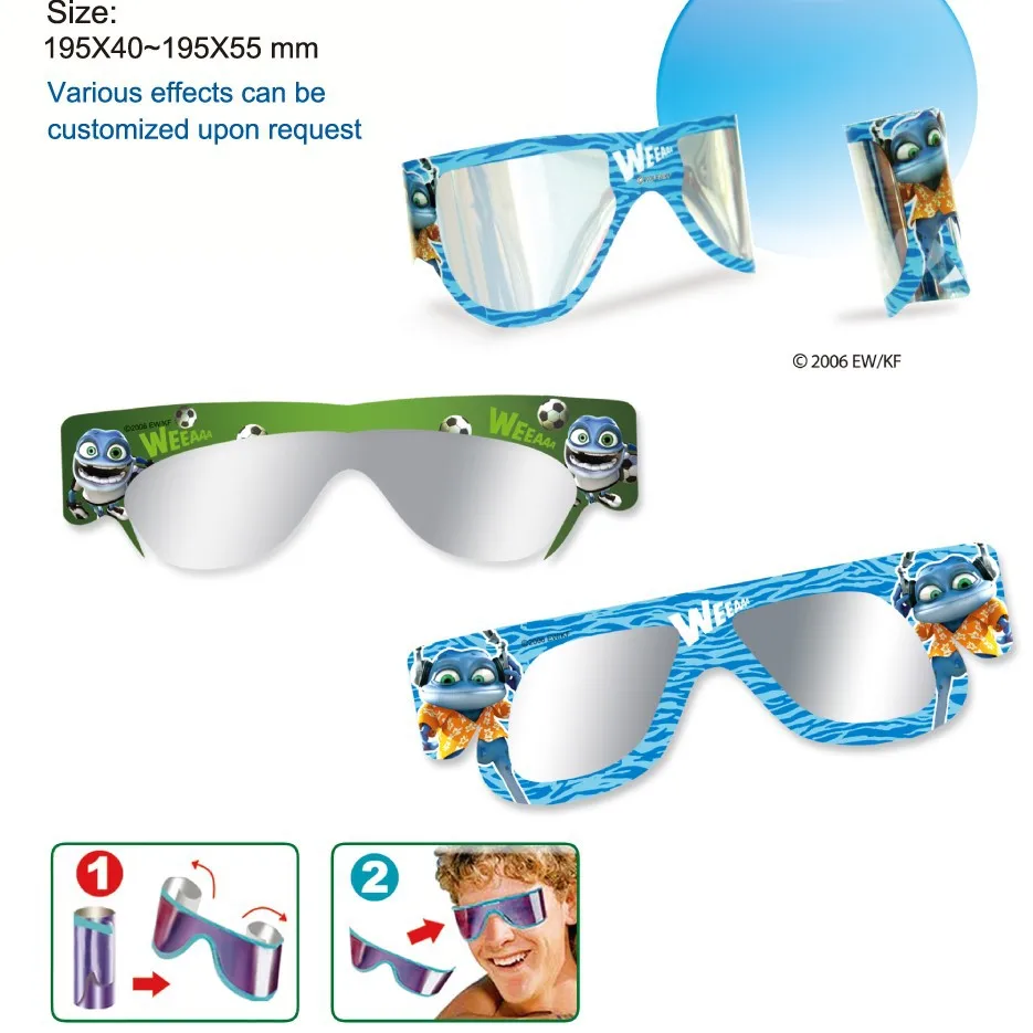 Diffraction Lens Heart Effect Reel Glasses Disposable Sunglasses Gift Sunglasses Roll up Film Sunglasses