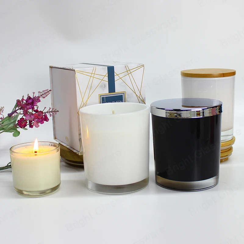 Free Sample Modern Luxury Custom Glass Candle Vessel With Label