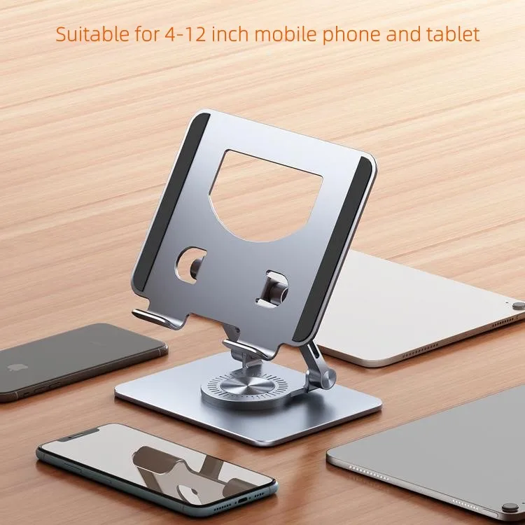 Universal 360 Degree Rotating Base Adjustable Aluminum Alloy Folding Riser Rotated Tablet Stand for iPad