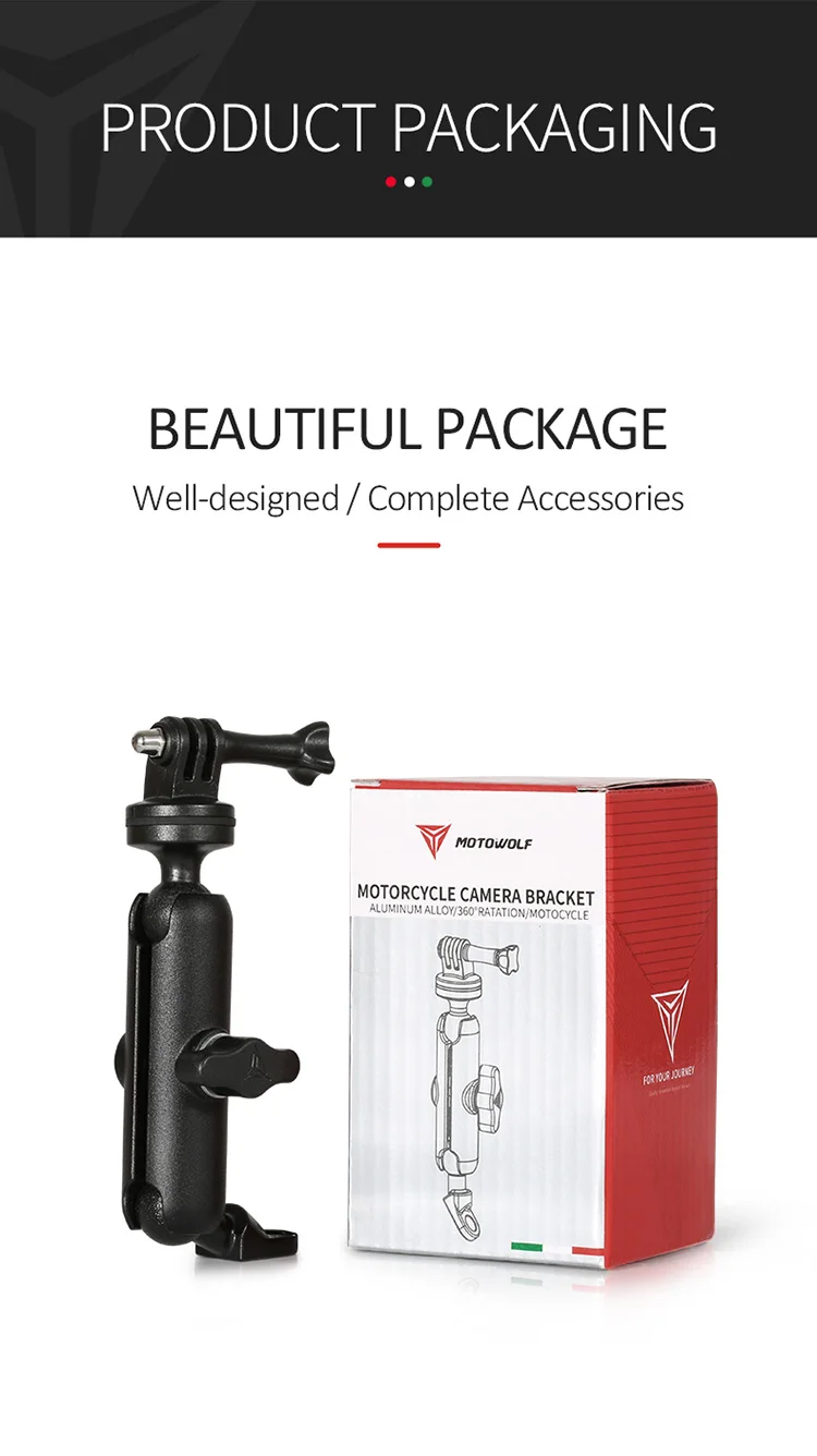 Motowolf Universal Aluminum Stable Camera Holder Motorcycle Bike Camera Mount