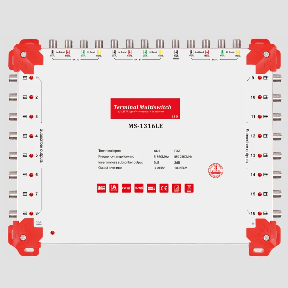 Hight Performance 2 SAT System 9 in 4 Out Satellite Multiswitch