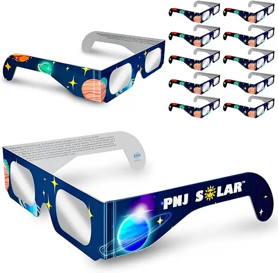 Solar Eclipse Glasses Approved AAS, CE and ISO Certified Safe for Direct Sun Viewing