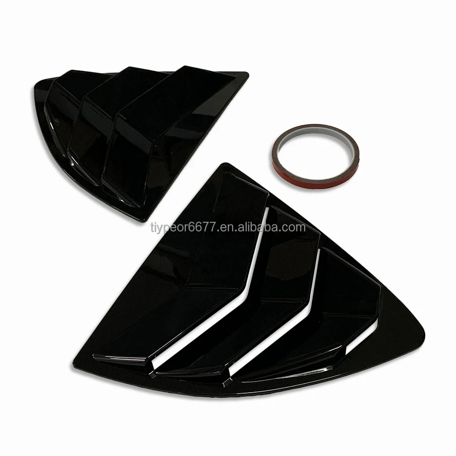 product tiypeor glossy black window louver vent cover for honda city 2021   side vent window quarter louver cover-5
