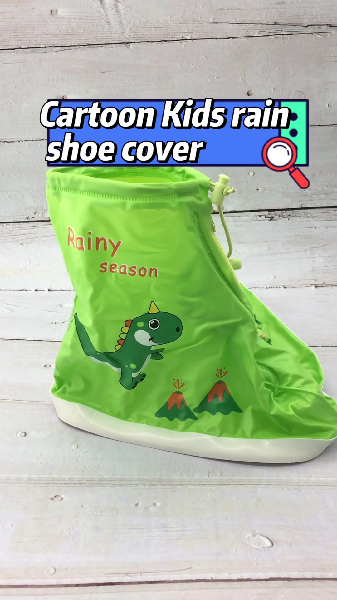 Kids Rain Shoe Covers Cartoon Children Soft Sole Zipper Rain Boots Cute