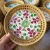 Panier coquillage feuille violet-vert